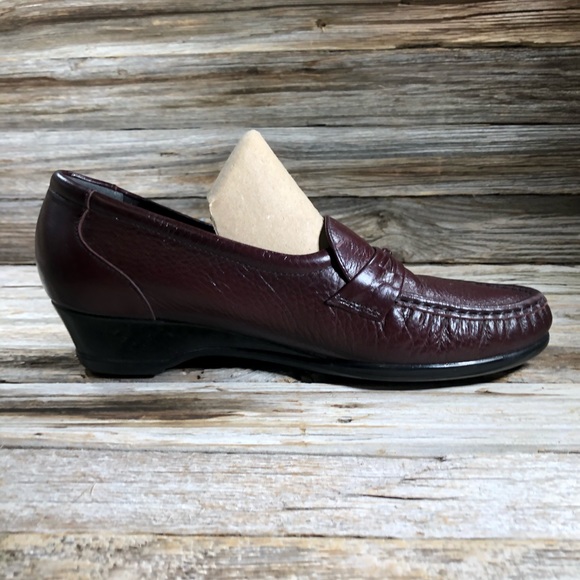 SAS Easier Brown Leather Loafer Slip On Women 8.5 NARROW Comfort Orthopedic - Picture 4 of 8